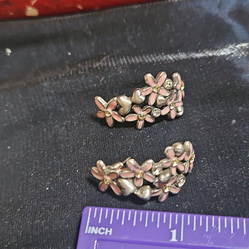 Brighton Heart Floral Silver Earrings - Picture 3 of 4